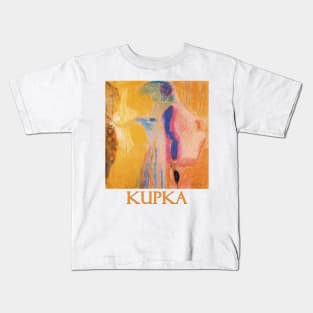 Woman Picking Flowers by Frantisek Kupka Kids T-Shirt